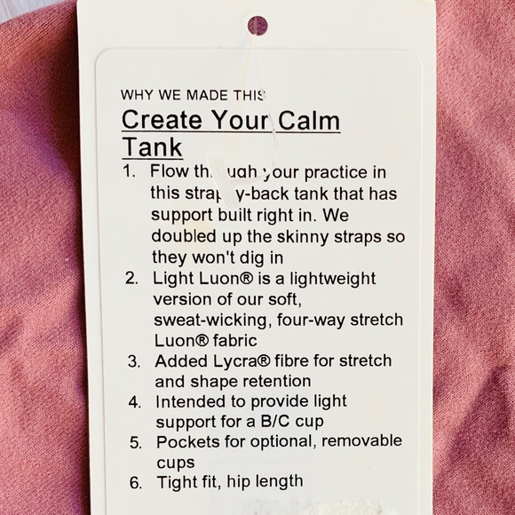 Create your calm tank tight fit figue lululemon 10 - Picture 4 of 5